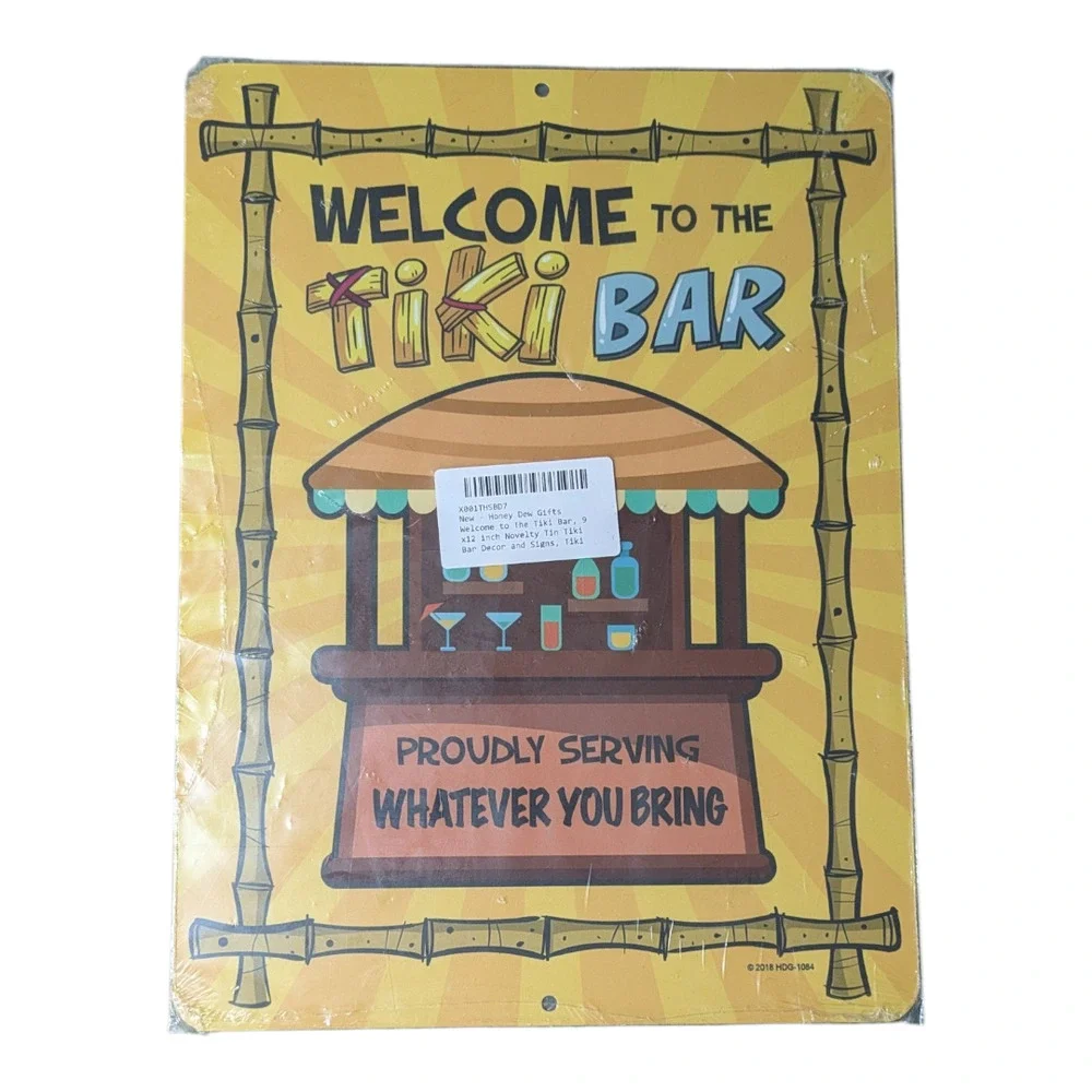 Tiki Bar - Tin Sign - Funny Gift - Home Decor - Brand New Sealed - 9x12